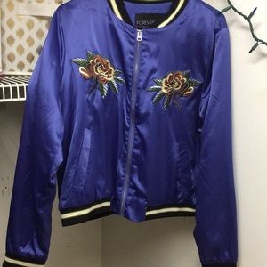 Satin Purple Varsity Jacket